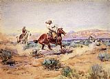 Charles Marion Russell Canvas Paintings - Roping a Wolf